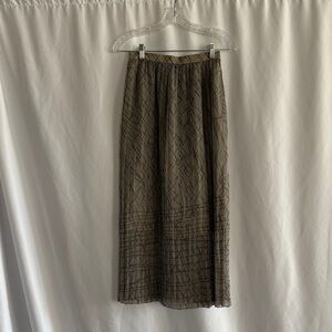 Chic Brown Patterned Midi Skirt / S